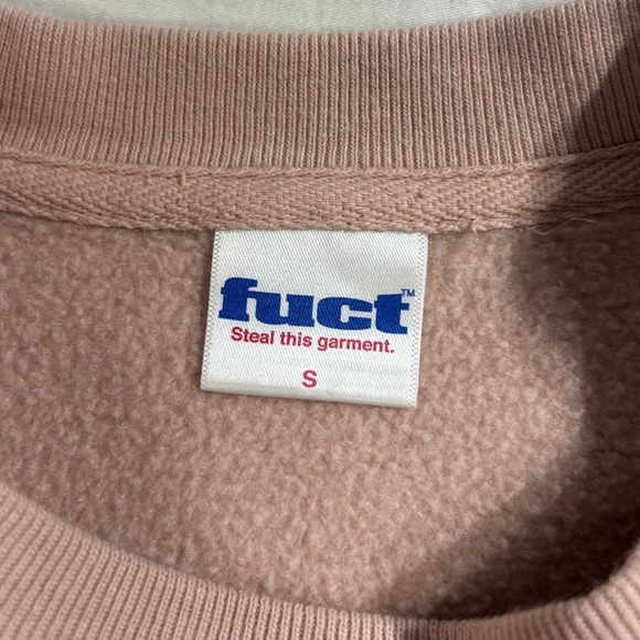 FUCT Logo Cropped Sweatshirt Embroidered Skateboard Rare Retro Supreme Men Small - Picture 2 of 5